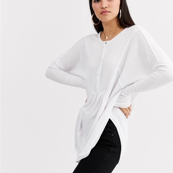 Free People Tops - Free People Oversized Leo Henley Top